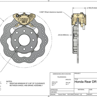 TBM Honda/Acura Drag Racing Rear Brake Kit